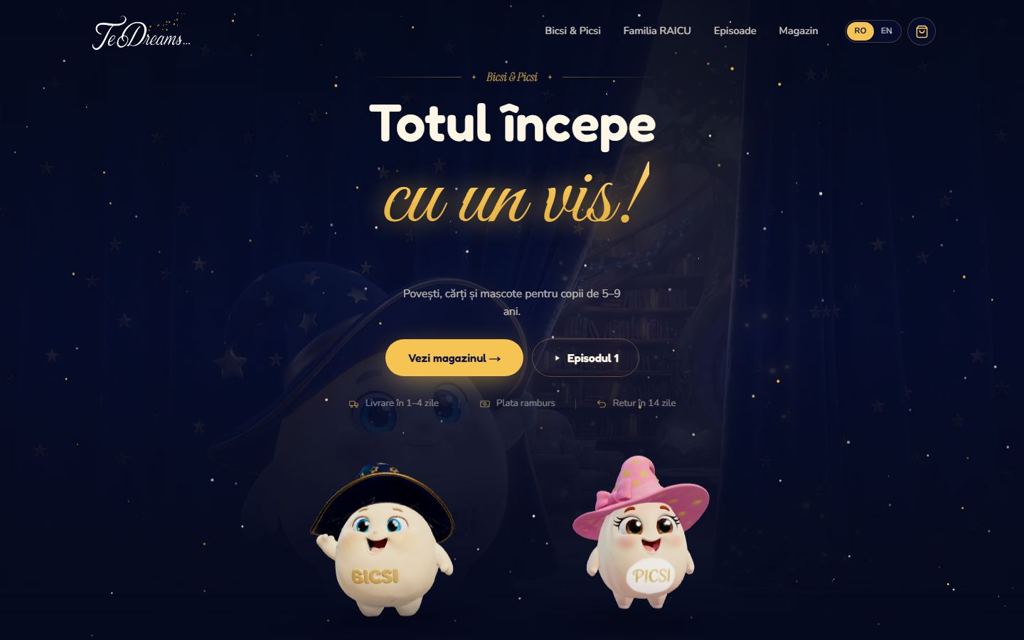 Site-ul TeoDreams — teodreams.vercel.app